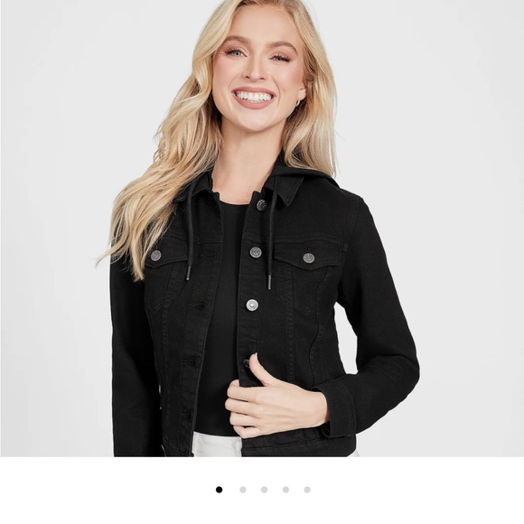 Guess Jackets & Blazers - Guess Stella black hooded denim jacket